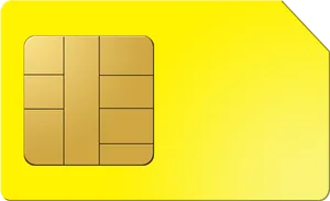 Yellow S I M Card Vector Illustration PNG Image