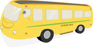 Yellow School Bus Cartoon Illustration PNG Image