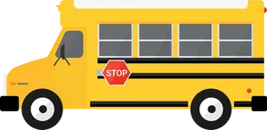 Yellow School Bus Graphic PNG Image