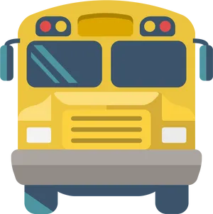 Yellow School Bus Icon PNG Image