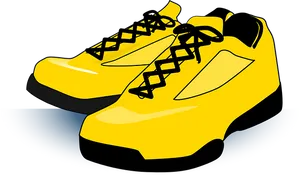 Yellow Sport Boots Illustration PNG Image