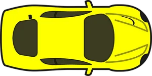 Yellow Sports Car Top View PNG Image