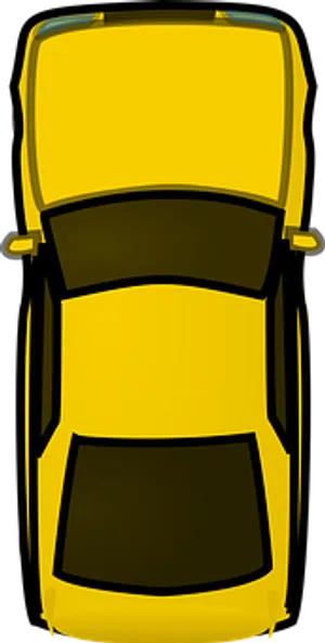 Yellow Sports Car Top View Illustration PNG