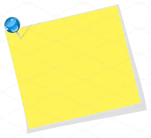 Yellow Sticky Note Pinned Black Background PNG Image