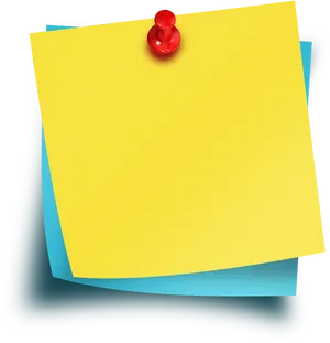 Yellow Sticky Note Pinned Black Background PNG Image