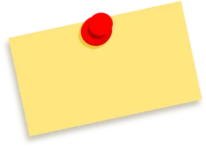 Yellow Sticky Note Red Pushpin PNG Image