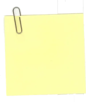 Yellow Sticky Notewith Paper Clip PNG Image