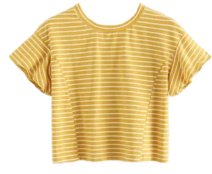 Yellow Striped Crop Top PNG Image