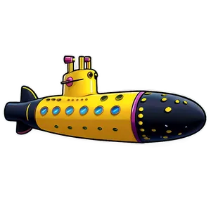 Yellow Submarine In The Ocean Depths Png Vpu9 PNG Image