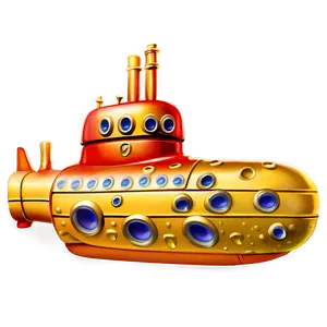 Yellow Submarine With Sunken Treasure Png 39 PNG Image