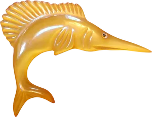 Yellow Swordfish Figurine PNG Image