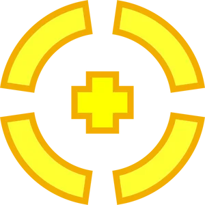 Yellow Target Crosshair Graphic PNG Image