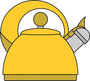 Yellow Teapot Vector Illustration PNG Image