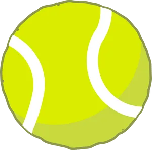 Yellow Tennis Ball Illustration PNG Image