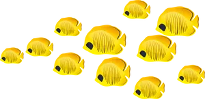 Yellow Tropical Fish Illustration PNG Image