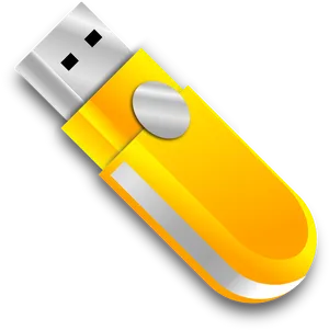 Yellow U S B Flash Drive Icon PNG Image