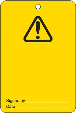 Yellow Warning Tag Exclamation Point PNG Image