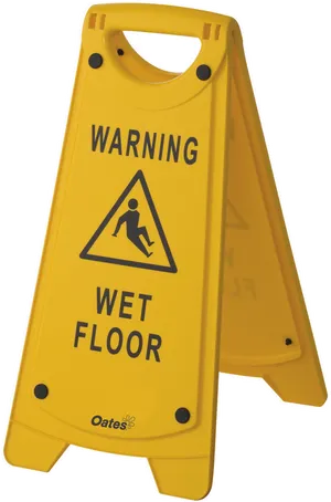 Yellow Wet Floor Sign Warning PNG Image