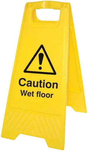 Yellow Wet Floor Sign PNG Image