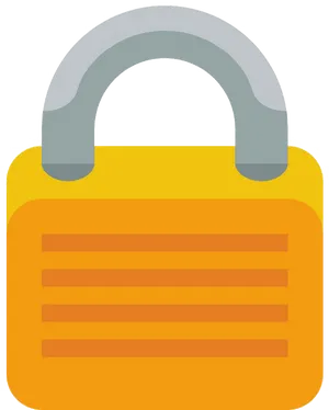 Yellowand Grey Padlock Icon PNG Image