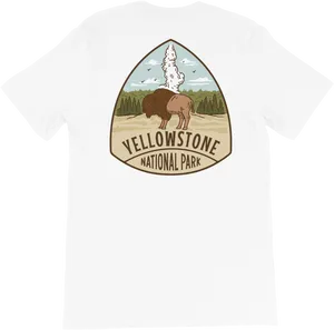 Yellowstone National Park T Shirt Design PNG Image