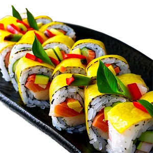 Yellowtail Sushi Roll Png 06282024 PNG Image