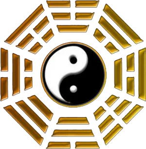 Yin Yang Symbolwith I Ching Bagua PNG Image