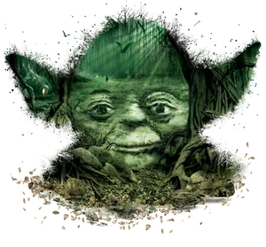 Yoda Forest Illusion Artwork PNG Image