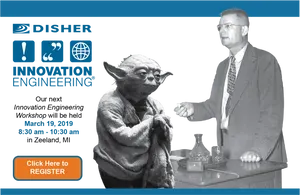 Yoda Innovation Workshop Advert PNG Image