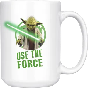 Yoda Use The Force Mug PNG Image