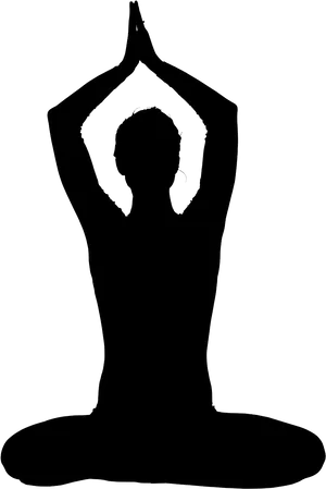 Yoga Silhouette Meditation Pose PNG Image