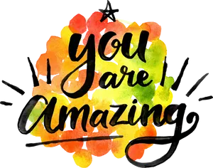 You Are Amazing Watercolor Message PNG Image