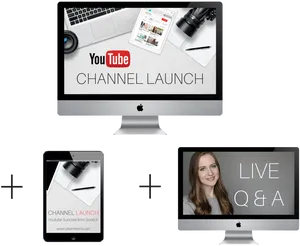 You Tube Channel Launchand Live Q A Setup PNG Image