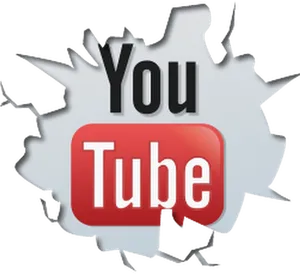 You Tube Logo Breaking Through Wall PNG Image