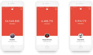You Tube Subscriber Comparison Mockup PNG Image