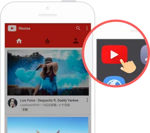 You Tube Video Selection Smartphone PNG Image