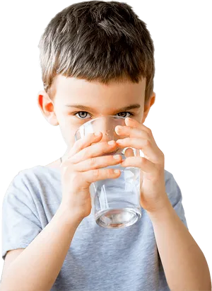 Young Boy Drinking Water PNG Image