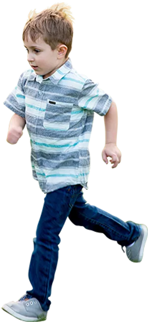 Young Boy Running Casually PNG Image