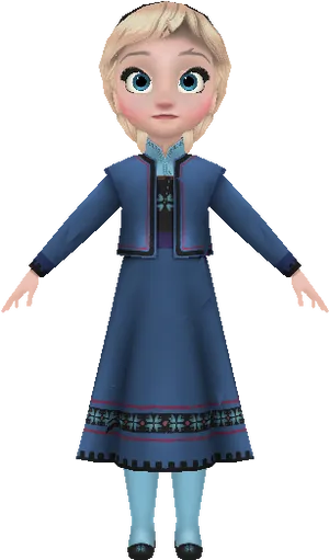 Young Elsa Frozen Character PNG Image