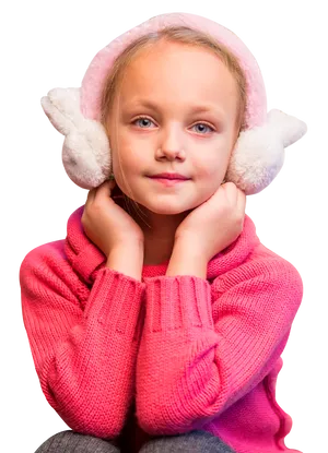 Young Girl Wearing Earmuffs PNG Image