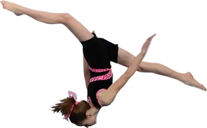 Young Gymnast Mid Flip PNG Image