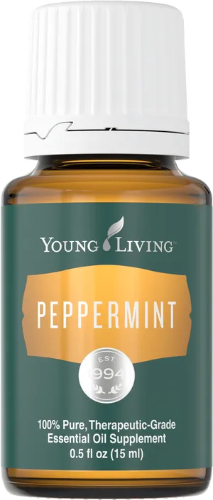 Young Living Peppermint Essential Oil Bottle PNG Image