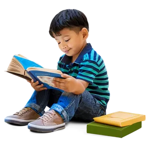 Young Son Reading Book Png Udm98 PNG Image