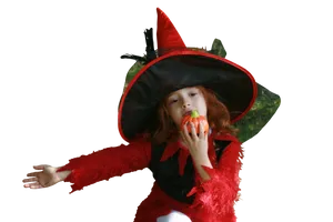 Young Witchwith Pumpkin PNG Image