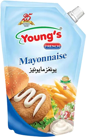 Youngs French Mayonnaise Pouch Product Image PNG Image