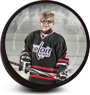 Youth Hockey Player Portrait PNG
