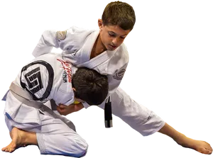 Youth Jiu Jitsu Training Session PNG Image