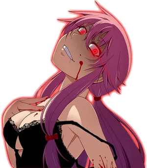 Yuno Gasai Anime Character PNG Image