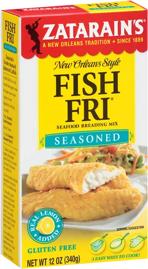 Zatarains Fish Fri Seasoning Mix Box PNG Image