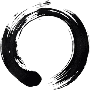 Zen Enso Brushstroke Circle PNG Image